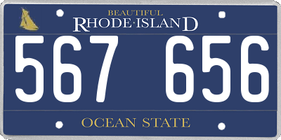 RI license plate 567656