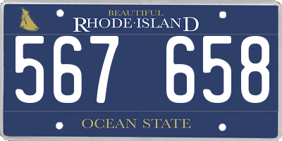 RI license plate 567658