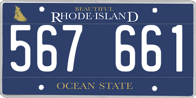 RI license plate 567661