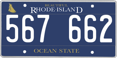 RI license plate 567662