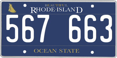 RI license plate 567663