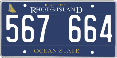 RI license plate 567664