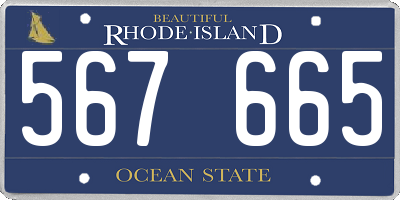 RI license plate 567665