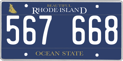 RI license plate 567668