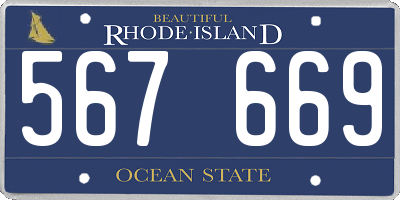RI license plate 567669