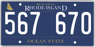 RI license plate 567670