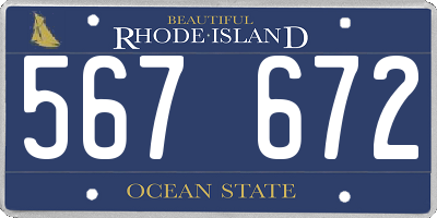 RI license plate 567672