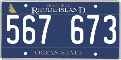 RI license plate 567673