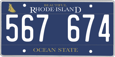 RI license plate 567674