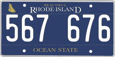 RI license plate 567676