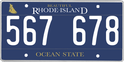 RI license plate 567678