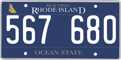 RI license plate 567680