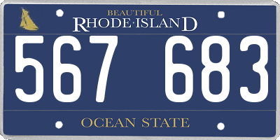 RI license plate 567683