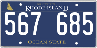 RI license plate 567685