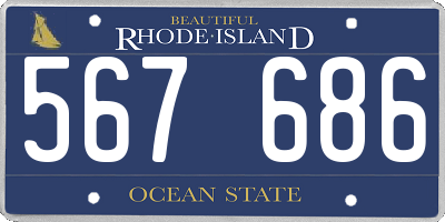 RI license plate 567686