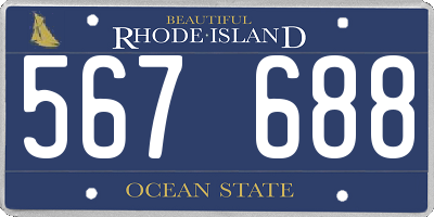 RI license plate 567688