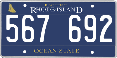 RI license plate 567692