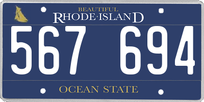 RI license plate 567694