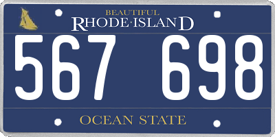 RI license plate 567698