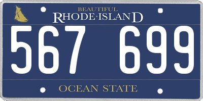 RI license plate 567699