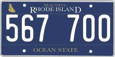 RI license plate 567700