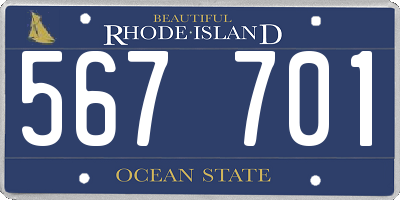 RI license plate 567701