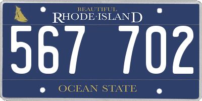 RI license plate 567702