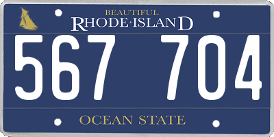 RI license plate 567704
