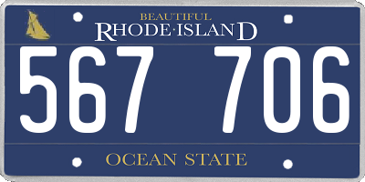 RI license plate 567706