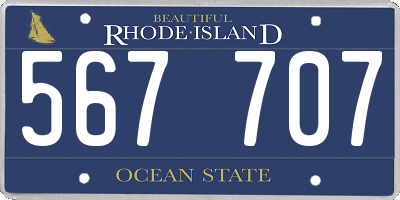 RI license plate 567707
