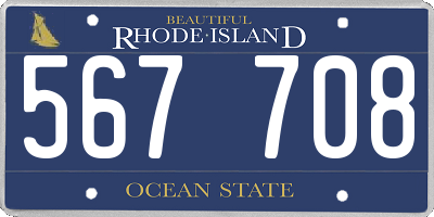 RI license plate 567708