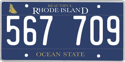 RI license plate 567709