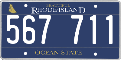 RI license plate 567711