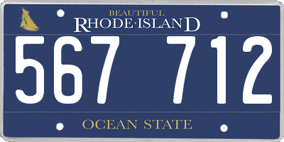 RI license plate 567712