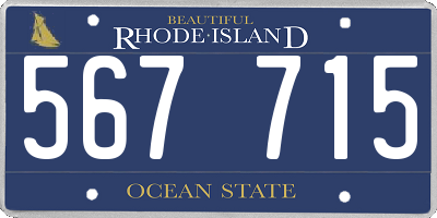 RI license plate 567715