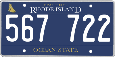 RI license plate 567722