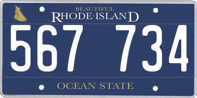 RI license plate 567734
