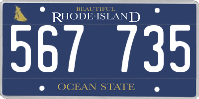 RI license plate 567735