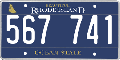 RI license plate 567741