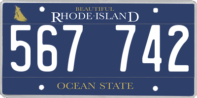RI license plate 567742