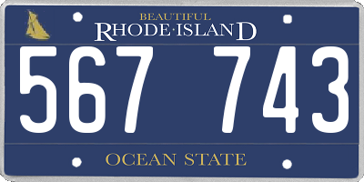 RI license plate 567743