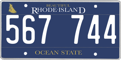 RI license plate 567744