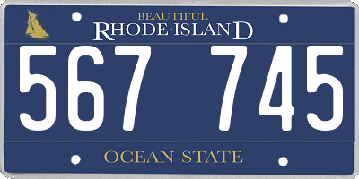 RI license plate 567745