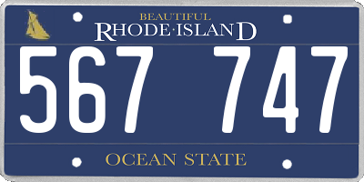 RI license plate 567747