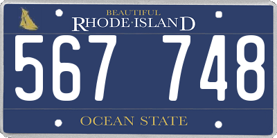RI license plate 567748