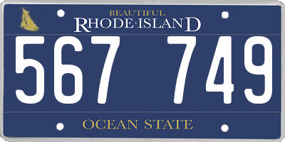 RI license plate 567749