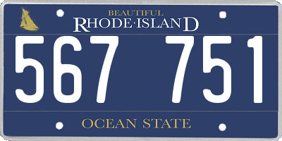 RI license plate 567751