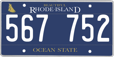 RI license plate 567752