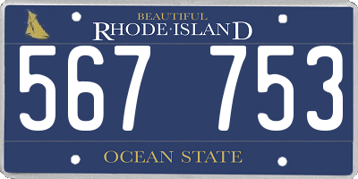 RI license plate 567753