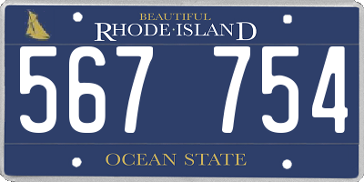 RI license plate 567754